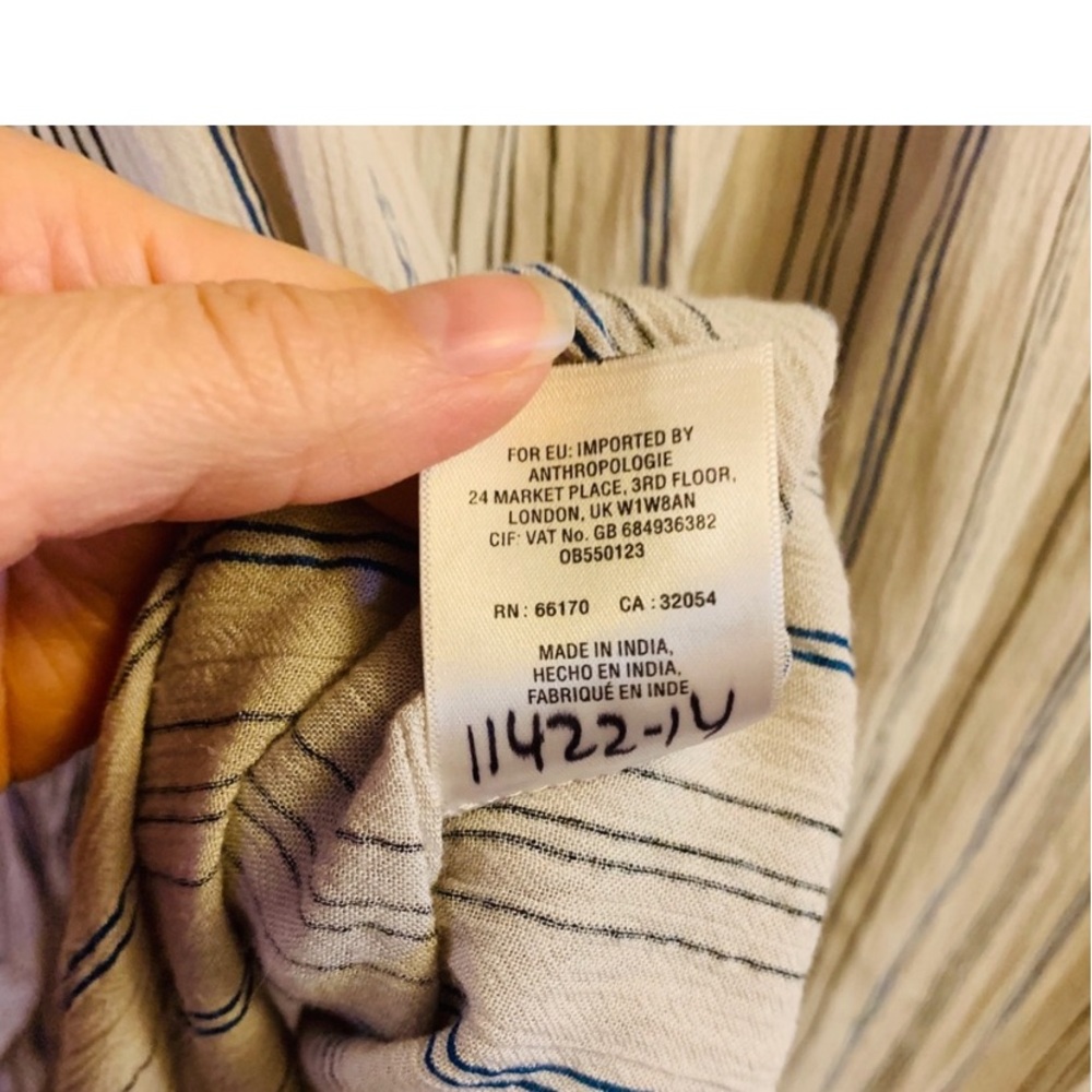ANTHROPOLOGIE FLOREAT Northfolk Stripe Button Down Top - Picture 10 of 10